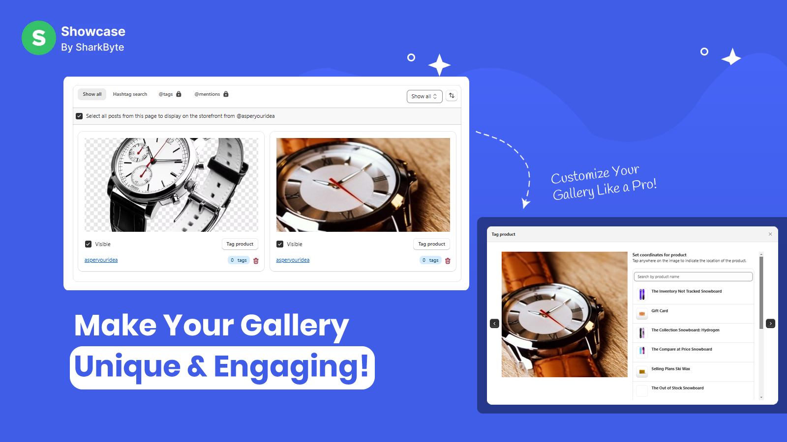 Customize unique and engaging Instagram Shoppable Gallery