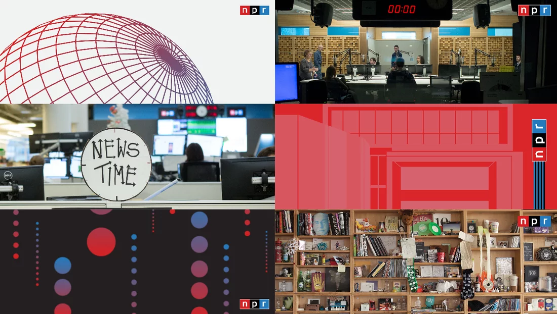 Famous NPR sets such as the TinyDesk stage converted into video meeting backgrounds