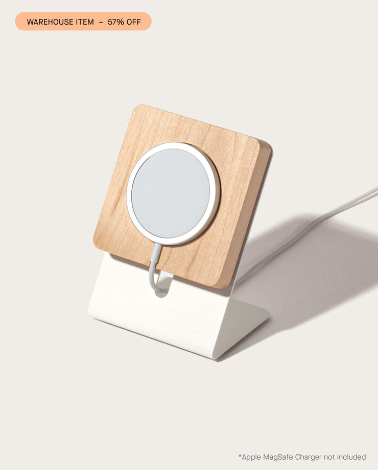 Warehouse Item - Gather MagSafe Phone Stand (1x1 - White/Maple)