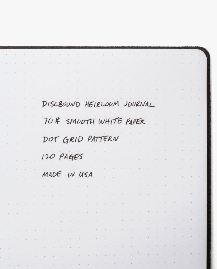 Discbound Heirloom Journal (Large 8.5" x 11" - Black Leather)